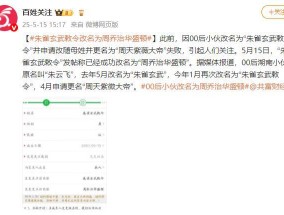 00后小伙朱雀玄武敕令成功改名为“周乔治华盛顿”